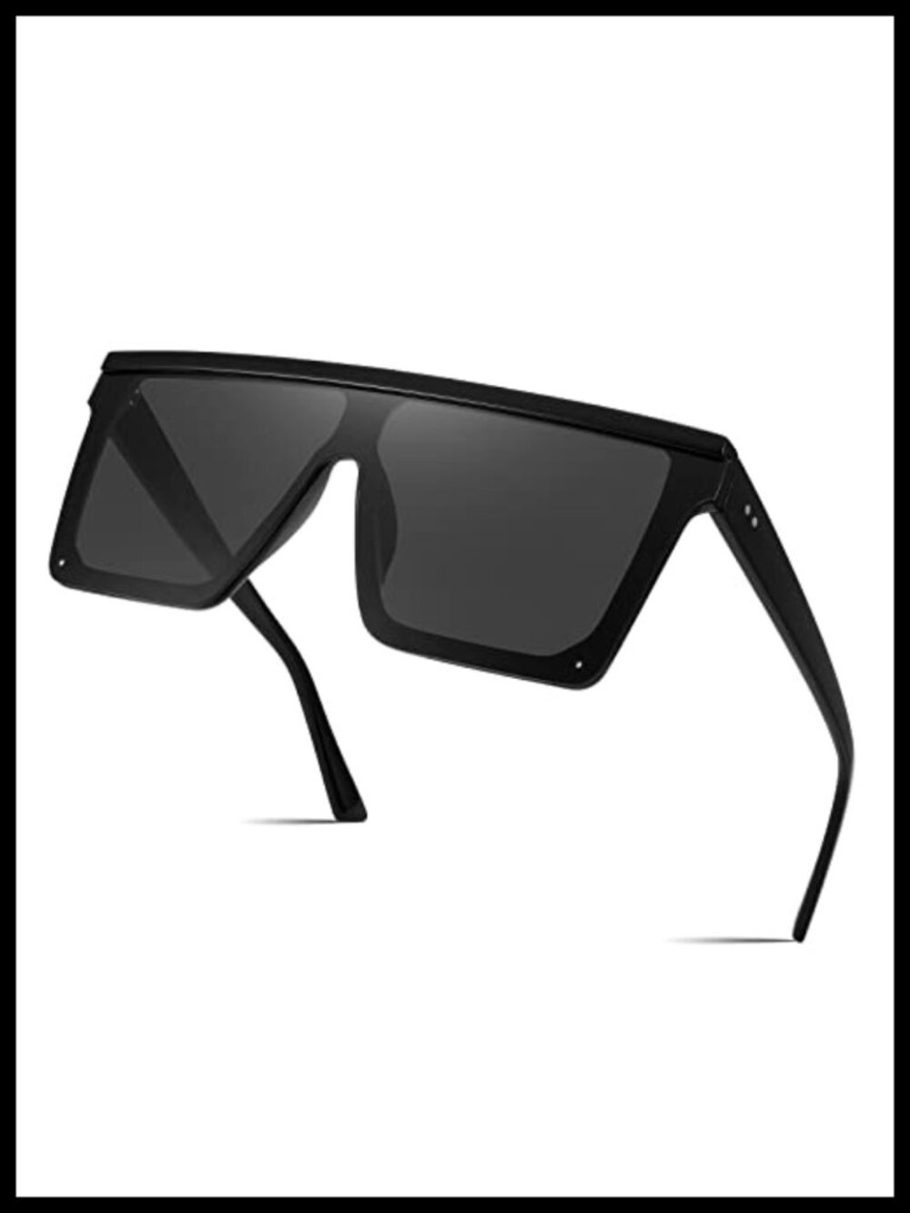 Oversized Flat Top Square Sunglasses UV400